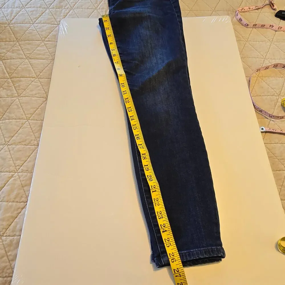 Liverpool Jeans Womens 29 The Hugger Ankle Skinny Mid Rise Dark Wash Preppy Boho